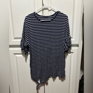 Motherhood Maternity. Navy blue with stripes. Large.